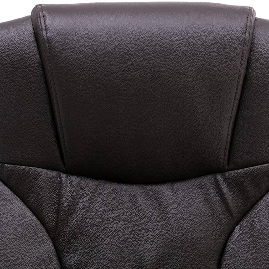 Massage-Bürostuhl Braun Echtleder