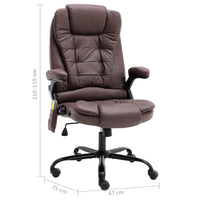 Thumbnail for Bürostuhl mit Massagefunktion Dunkelbraun Wildleder-Optik