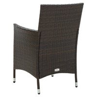 Thumbnail for Gartenstühle mit Sitzpolster 2 Stk. Poly Rattan Braun