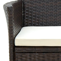 Thumbnail for Gartenstühle mit Sitzpolster 2 Stk. Poly Rattan Braun