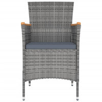 Thumbnail for Garten-Essstühle 4 Stk. Poly Rattan Grau