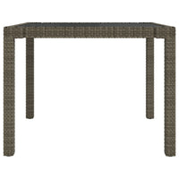 Thumbnail for Gartentisch 90x90x75 cm Gehärtetes Glas Poly Rattan Grau