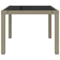 Thumbnail for Gartentisch 90x90x75 cm Gehärtetes Glas Poly Rattan Beige