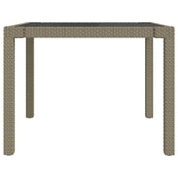 Thumbnail for Gartentisch 90x90x75 cm Gehärtetes Glas Poly Rattan Beige