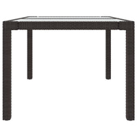 Thumbnail for Gartentisch 150x90x75 cm Gehärtetes Glas Poly Rattan Braun