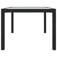 Thumbnail for Gartentisch 150x90x75 cm Gehärtetes Glas Poly Rattan Schwarz