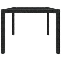 Thumbnail for Gartentisch 150x90x75 cm Gehärtetes Glas Poly Rattan Schwarz