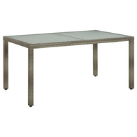 Thumbnail for Gartentisch 150x90x75 cm Hartglas und Poly Rattan Grau