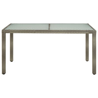 Thumbnail for Gartentisch 150x90x75 cm Hartglas und Poly Rattan Grau