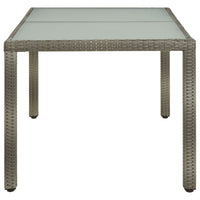 Thumbnail for Gartentisch 150x90x75 cm Hartglas und Poly Rattan Grau