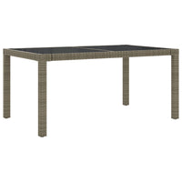 Thumbnail for Gartentisch 150x90x75 cm Hartglas und Poly Rattan Grau