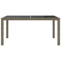 Thumbnail for Gartentisch 150x90x75 cm Hartglas und Poly Rattan Grau