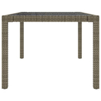 Thumbnail for Gartentisch 150x90x75 cm Hartglas und Poly Rattan Grau