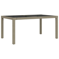 Thumbnail for Gartentisch 150x90x75 cm Gehärtetes Glas Poly Rattan Beige