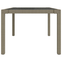 Thumbnail for Gartentisch 150x90x75 cm Gehärtetes Glas Poly Rattan Beige