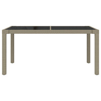 Thumbnail for Gartentisch 150x90x75 cm Gehärtetes Glas Poly Rattan Beige