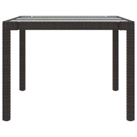 Thumbnail for Gartentisch Braun 190x90x75 cm Gehärtetes Glas und Poly Rattan
