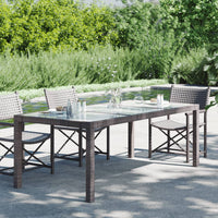 Thumbnail for Gartentisch Braun 190x90x75 cm Gehärtetes Glas und Poly Rattan