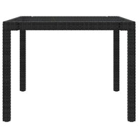 Thumbnail for Gartentisch Schwarz 190x90x75 cm Gehärtetes Glas Poly Rattan