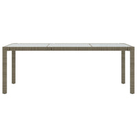 Thumbnail for Gartentisch Grau 190x90x75 cm Hartglas und Poly Rattan