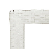 Thumbnail for Gartentisch Weiß 190x90x75 cm Hartglas und Poly Rattan