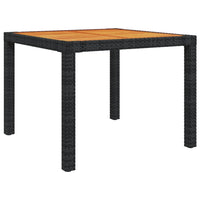 Thumbnail for Gartentisch 90x90x75 cm Poly Rattan und Akazienholz Schwarz