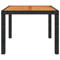 Thumbnail for Gartentisch 90x90x75 cm Poly Rattan und Akazienholz Schwarz