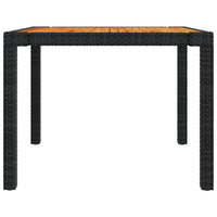 Thumbnail for Gartentisch 90x90x75 cm Poly Rattan und Akazienholz Schwarz