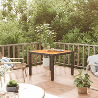 Thumbnail for Gartentisch 90x90x75 cm Poly Rattan und Akazienholz Schwarz