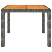Thumbnail for Gartentisch 90x90x75 cm Poly Rattan und Akazienholz Grau