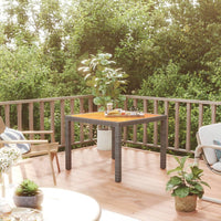 Thumbnail for Gartentisch 90x90x75 cm Poly Rattan und Akazienholz Grau