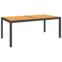 Thumbnail for Gartentisch 150x90x75 cm Poly Rattan und Akazienholz Schwarz