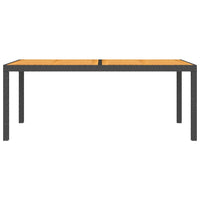 Thumbnail for Gartentisch 150x90x75 cm Poly Rattan und Akazienholz Schwarz