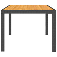 Thumbnail for Gartentisch 150x90x75 cm Poly Rattan und Akazienholz Schwarz