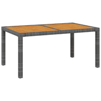 Thumbnail for Gartentisch 150x90x75 cm Poly Rattan und Akazienholz Grau