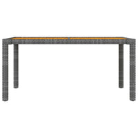 Thumbnail for Gartentisch 150x90x75 cm Poly Rattan und Akazienholz Grau