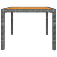 Thumbnail for Gartentisch 150x90x75 cm Poly Rattan und Akazienholz Grau