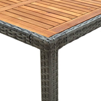 Thumbnail for Gartentisch 150x90x75 cm Poly Rattan und Akazienholz Grau