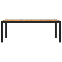 Thumbnail for Gartentisch 190x90x75 cm Poly Rattan und Akazienholz Schwarz