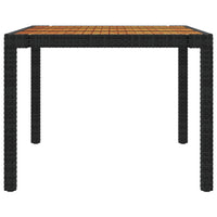 Thumbnail for Gartentisch 190x90x75 cm Poly Rattan und Akazienholz Schwarz
