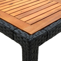Thumbnail for Gartentisch 190x90x75 cm Poly Rattan und Akazienholz Schwarz