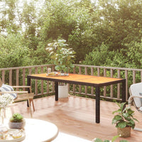 Thumbnail for Gartentisch 190x90x75 cm Poly Rattan und Akazienholz Schwarz