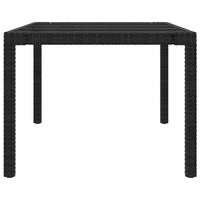 Thumbnail for Gartentisch Schwarz 250x100x75 cm Gehärtetes Glas Poly Rattan