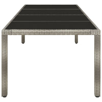 Thumbnail for Gartentisch Grau 250x100x75 cm Hartglas und Poly Rattan
