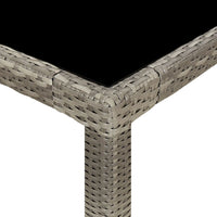 Thumbnail for Gartentisch Grau 250x100x75 cm Hartglas und Poly Rattan