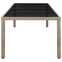 Thumbnail for Gartentisch Beige 250x100x75 cm Hartglas und Poly Rattan
