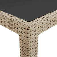 Thumbnail for Gartentisch Beige 250x100x75 cm Hartglas und Poly Rattan