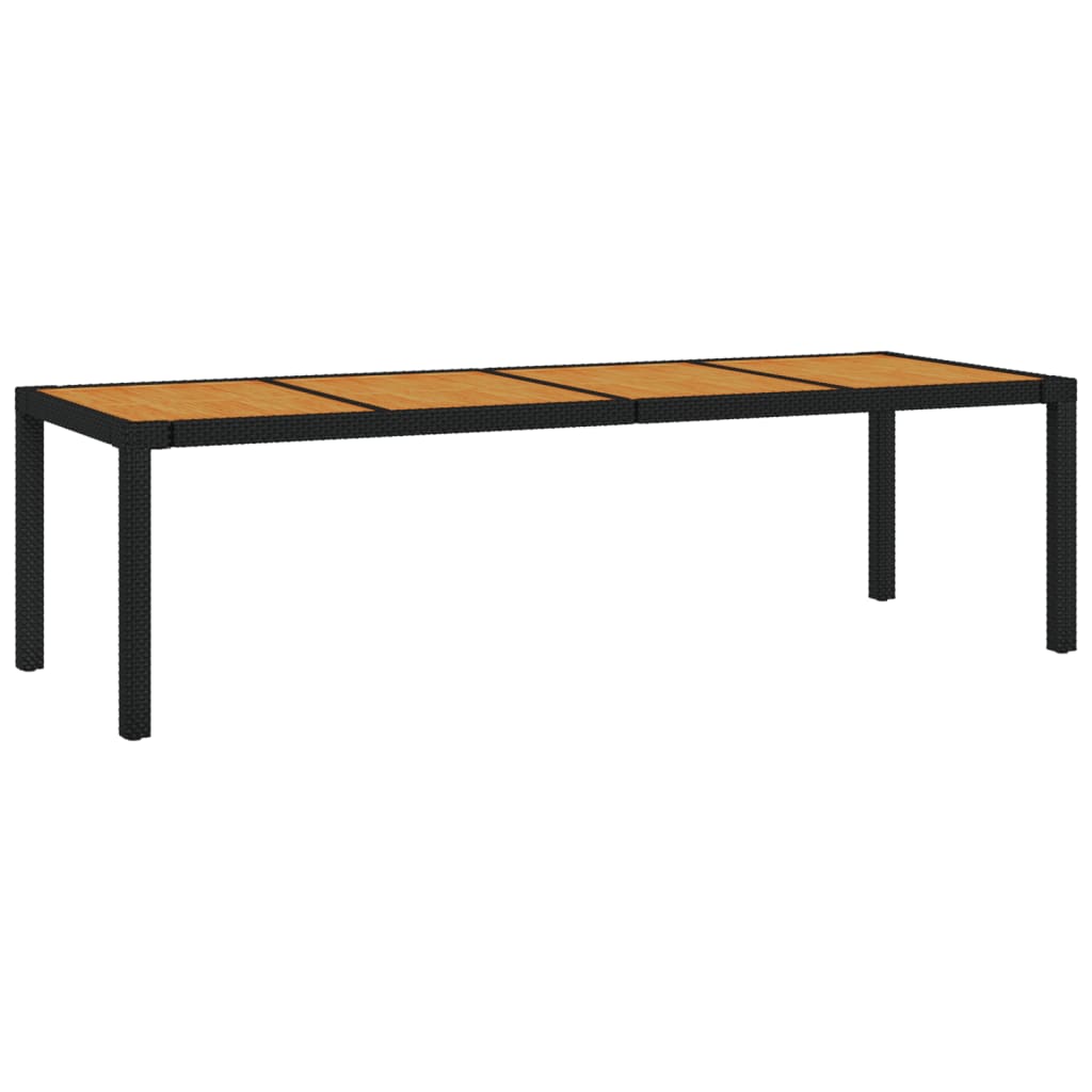 Gartentisch Schwarz 250x100x75 cm Poly Rattan