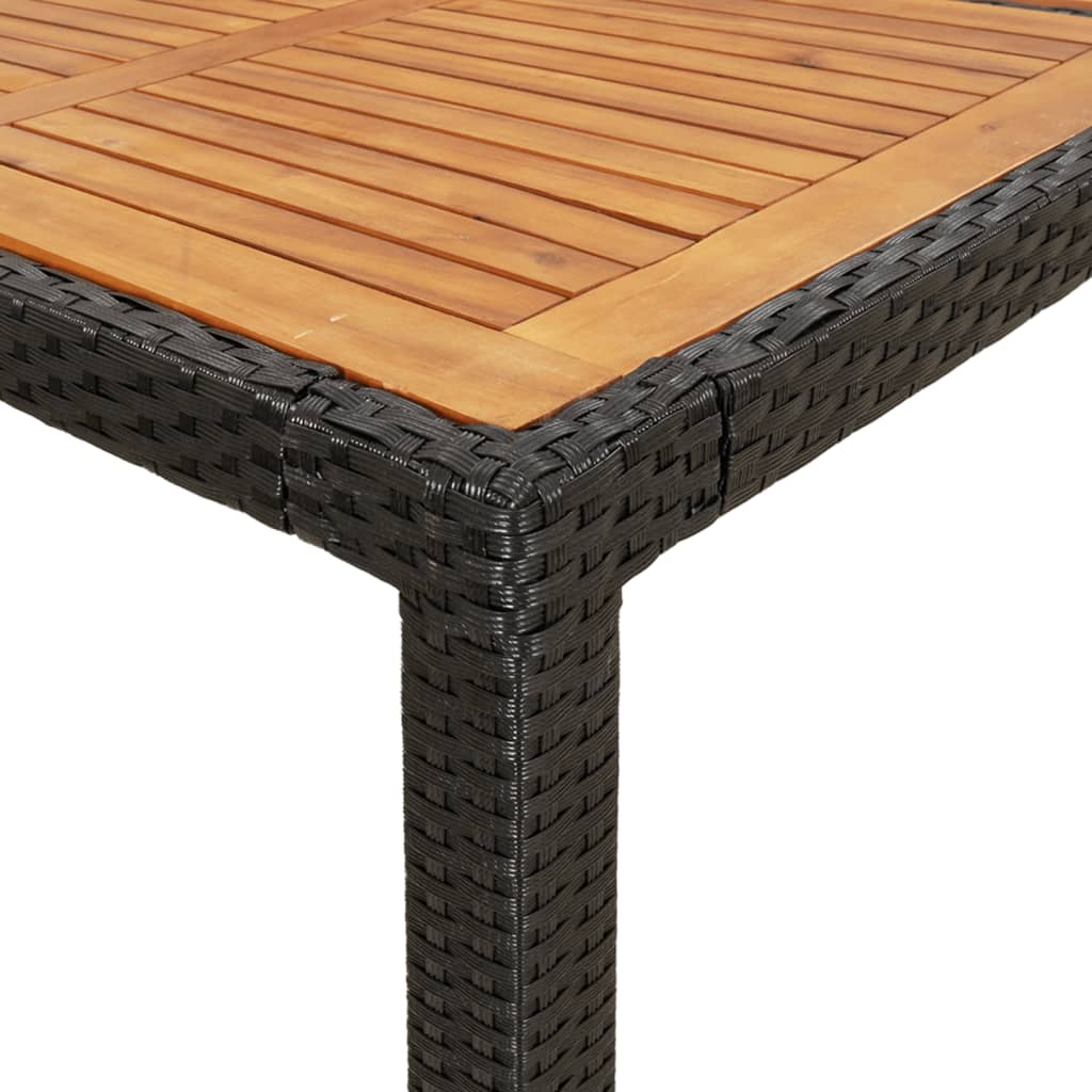 Gartentisch Schwarz 250x100x75 cm Poly Rattan