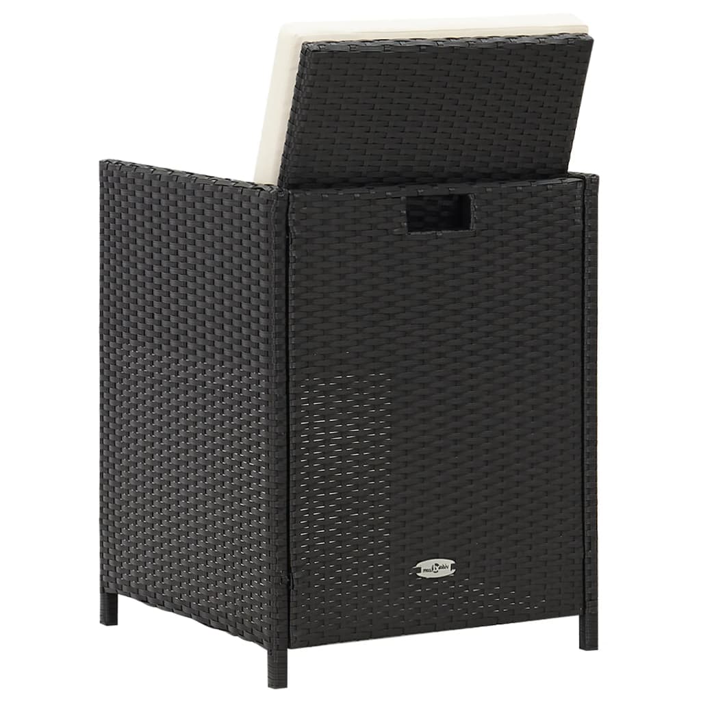 Gartenstühle 4 Stk. Poly Rattan Schwarz